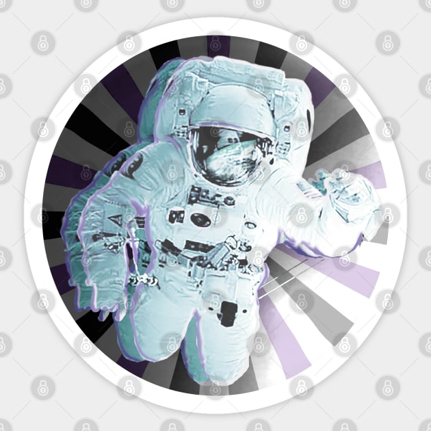 Astronaut in Space vortex Sticker by Aurora X